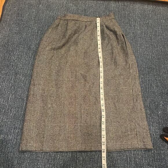 Gilmor wool blend midi vintage plaid skirt with pockets size 7/8 - Picture 3 of 6